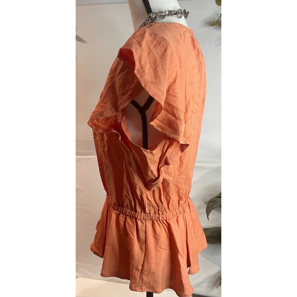 Sam Edelman Women's Sun Baked Binx Top Size M Viscose & Nylon Orange - Picture 13 of 16